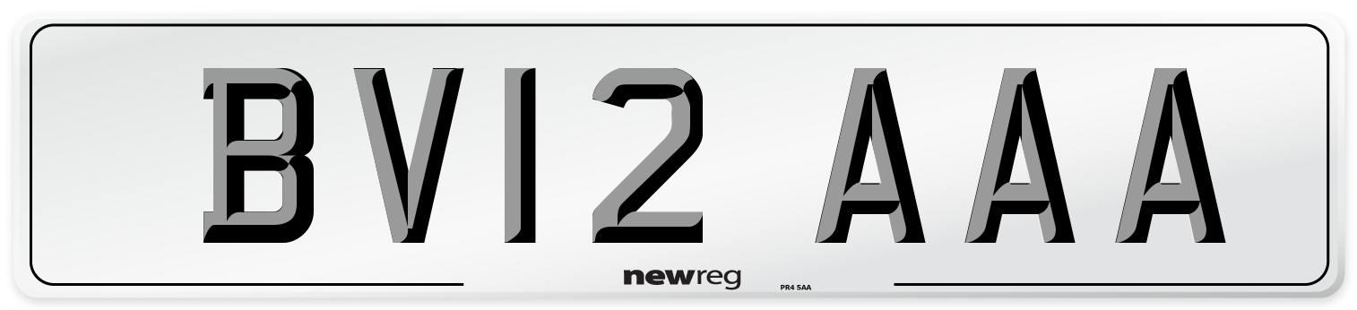 BV12 AAA Number Plate from New Reg